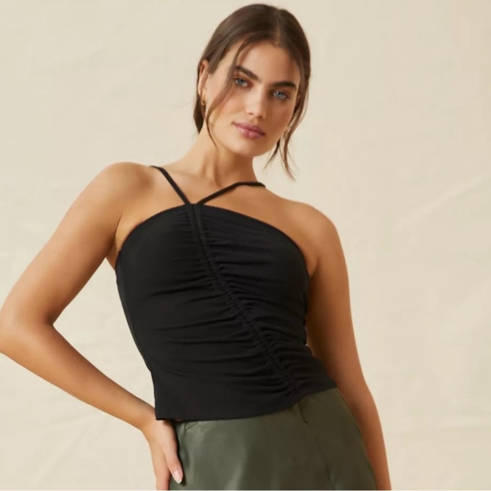 Anthropologie Dolan Asymmetry Ruched Tank Top Size Small EUC